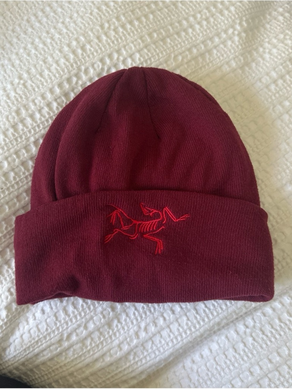 Arc'teryx Maroon Beanie with Red Embroidered Logo